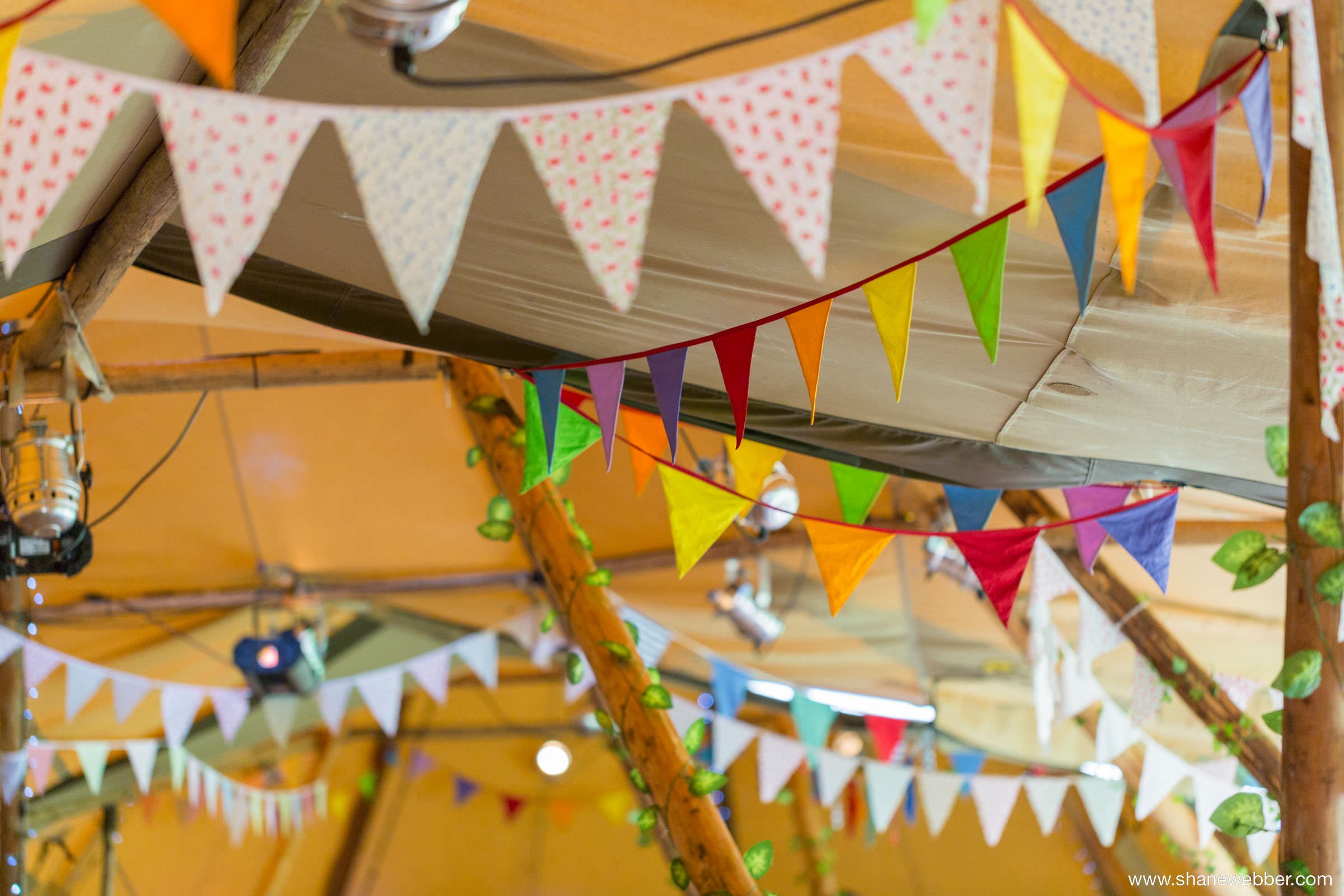 Bunting at DIY Tipi Wedding