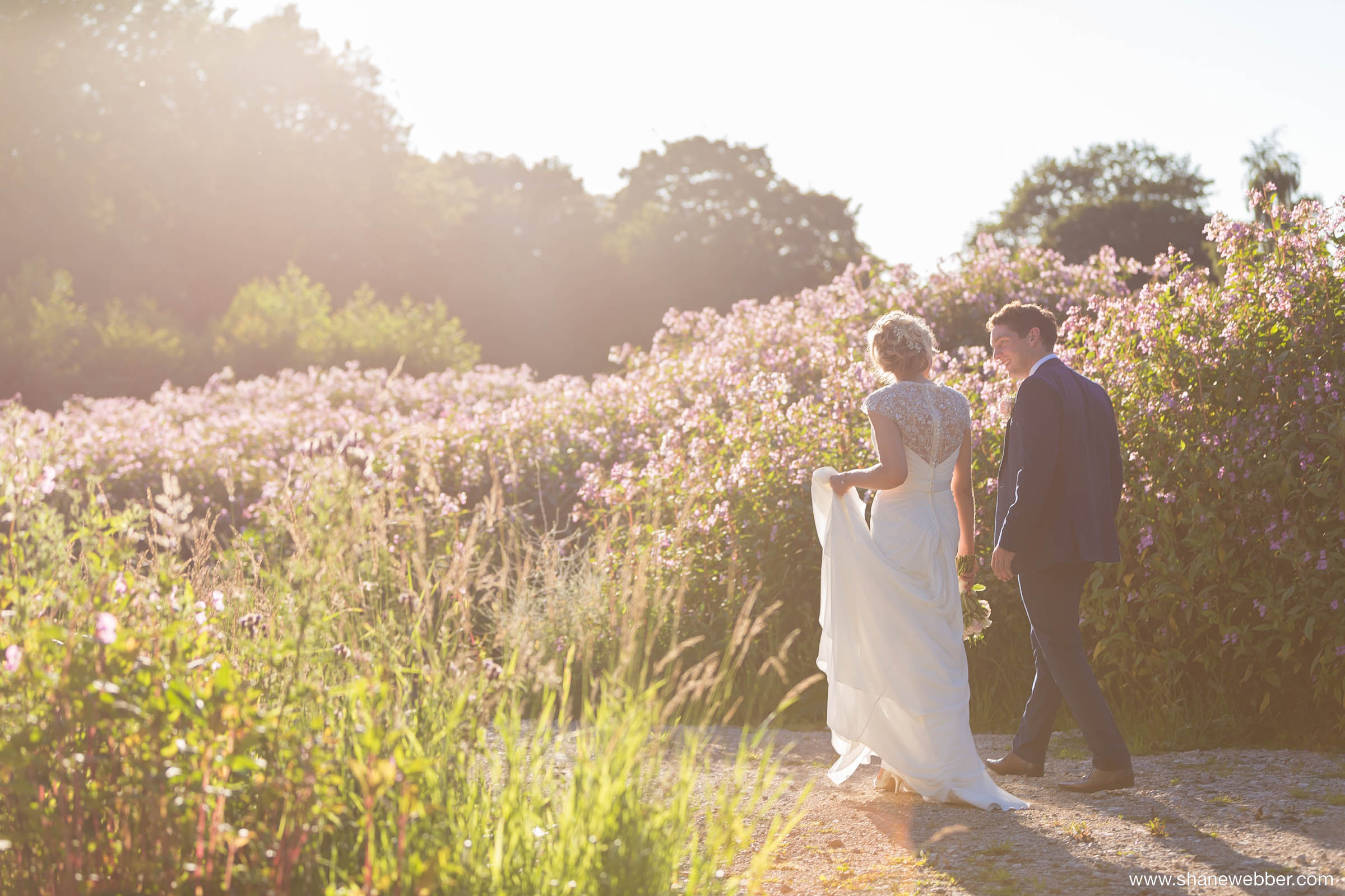 Sunset wedding photo