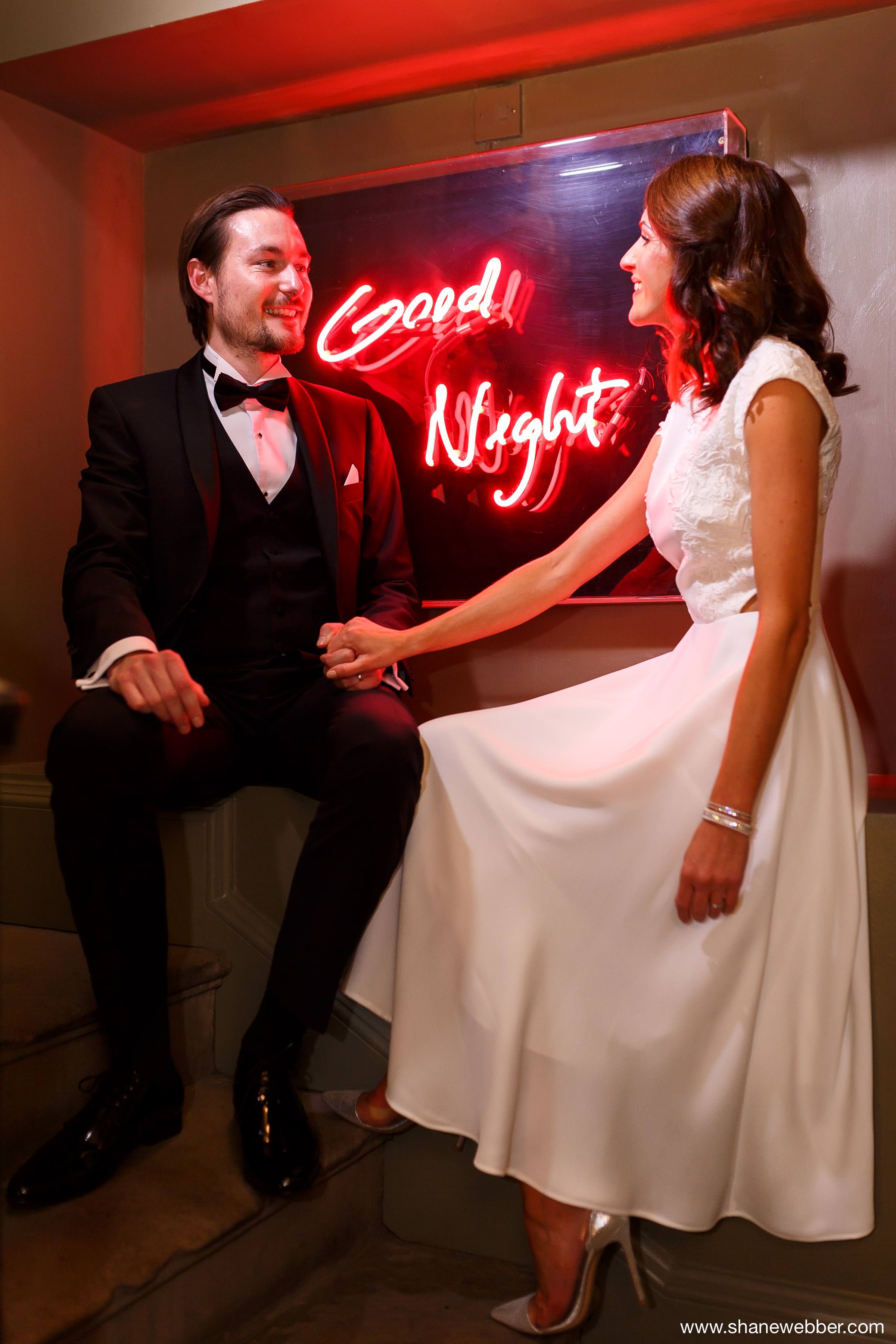 quirky bride and groom photo