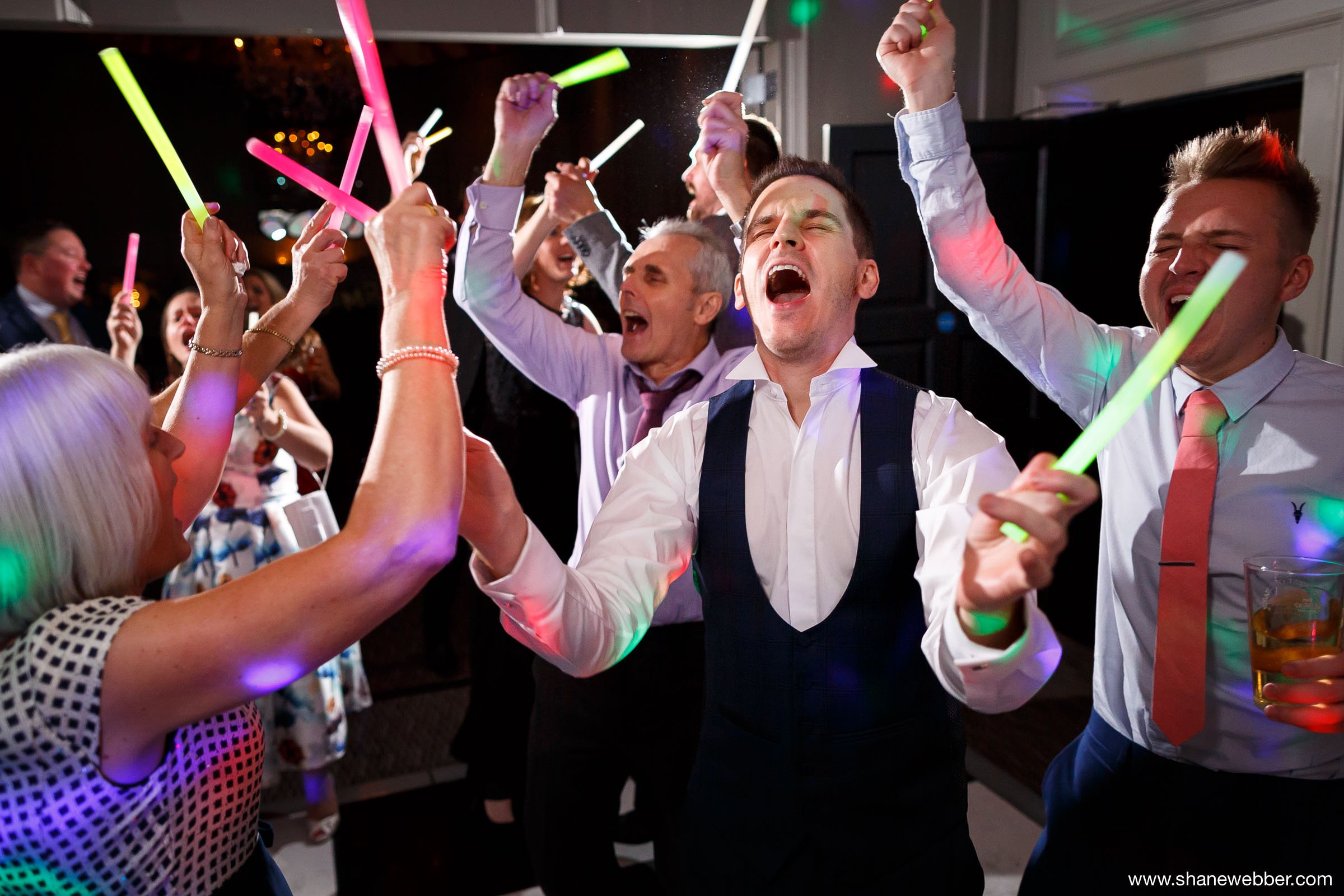 Party pictures at a wedding