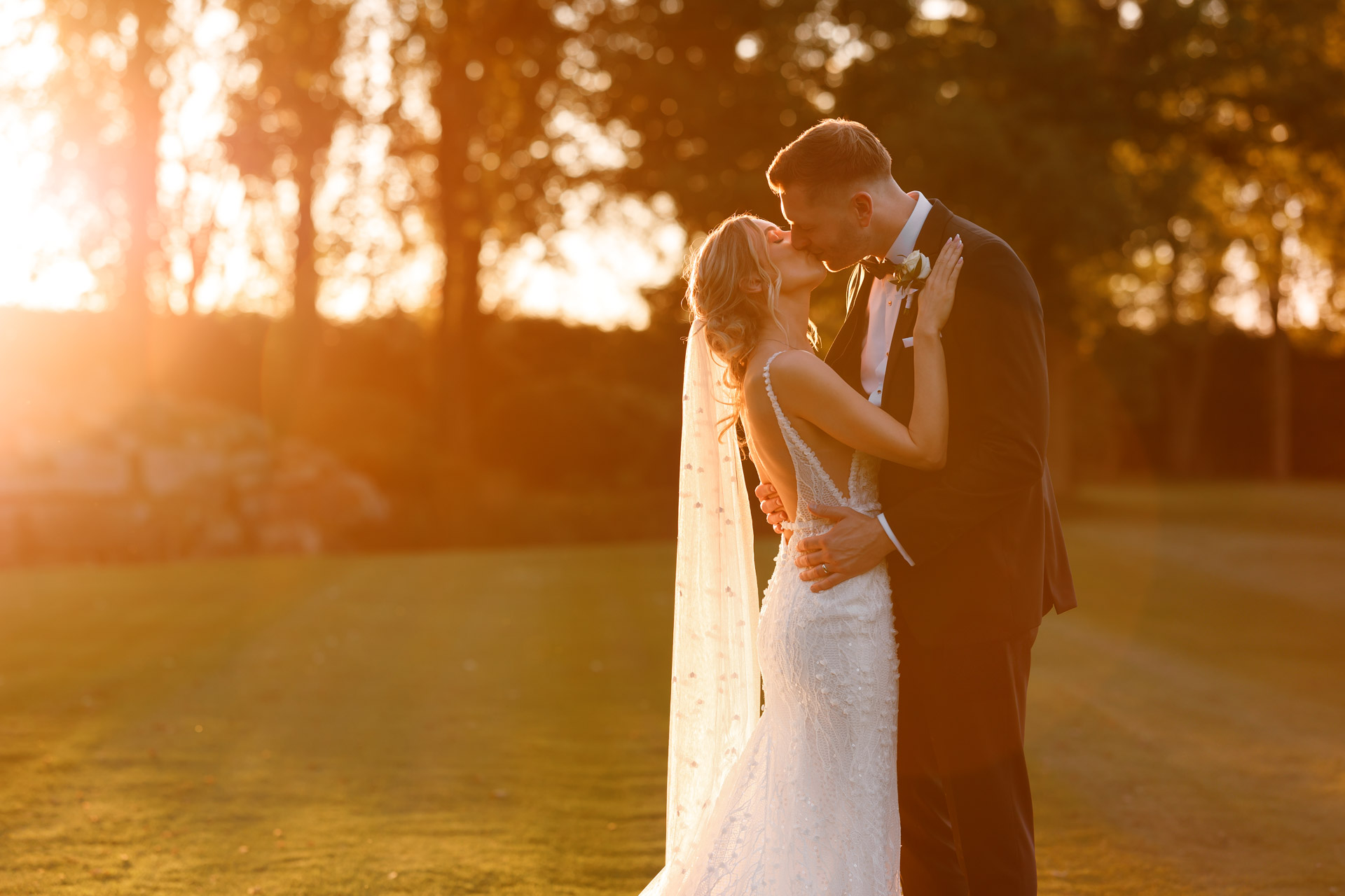 Sunset Wedding Photography at Colshaw Hall Cheshire.