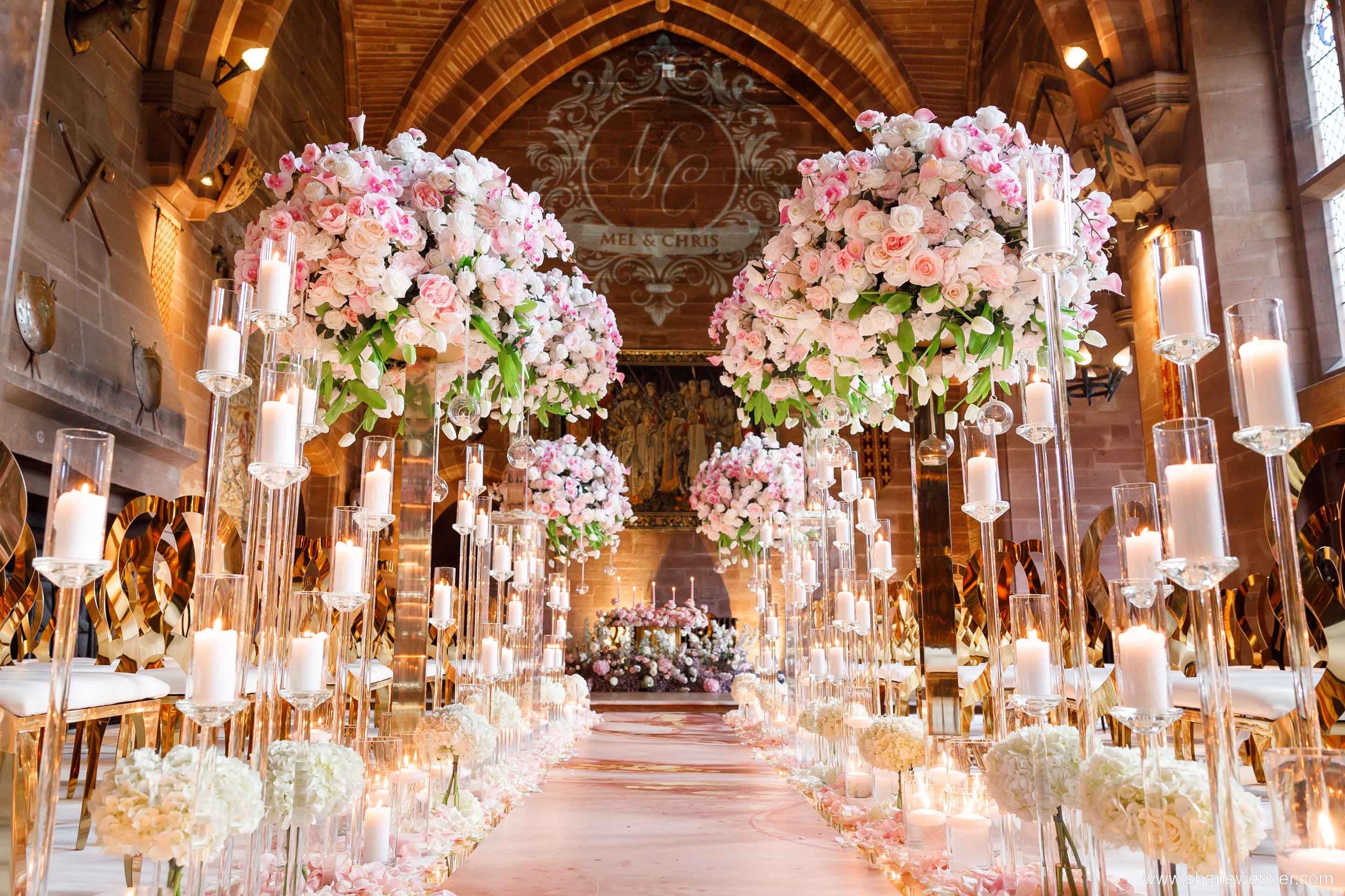 Most luxury weddings in Cheshire at Peckforton Castle