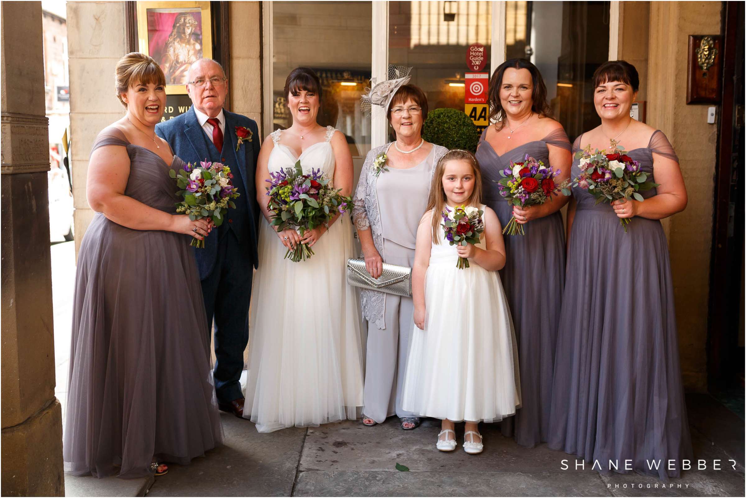 bride and family group photography